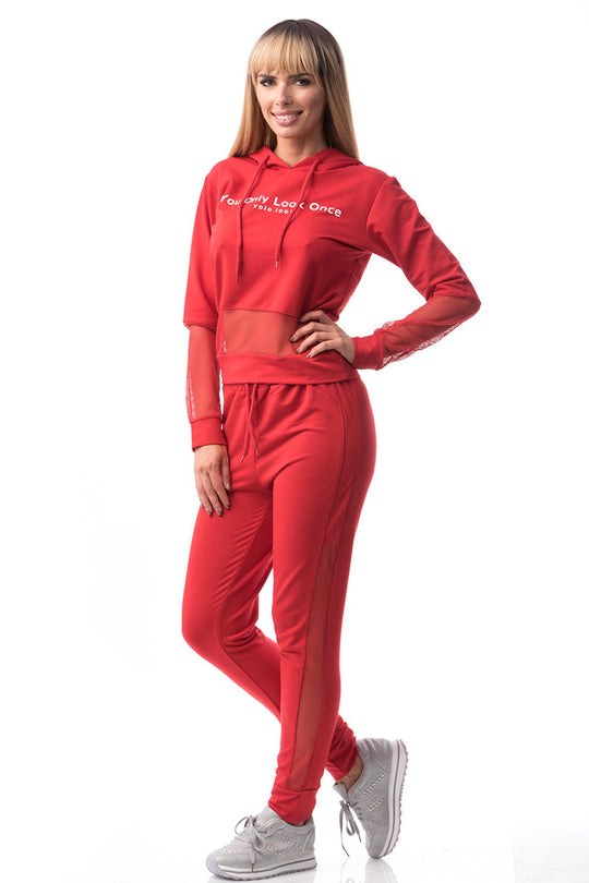 Compleu chic accesorizat cu plasa si text inscriptionat G619-3