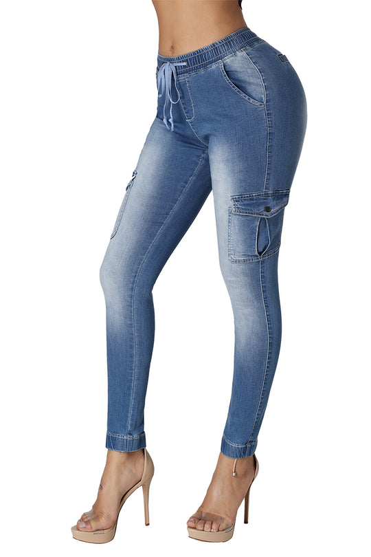 Pantaloni din denim cu buzunare laterale G656-2894