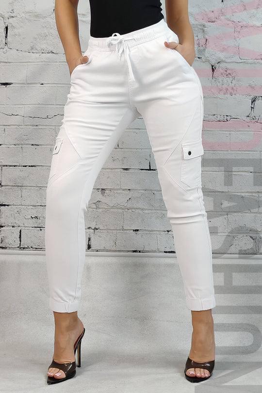 Pantaloni casual accesorizati cu buzunare laterale G656RR-2