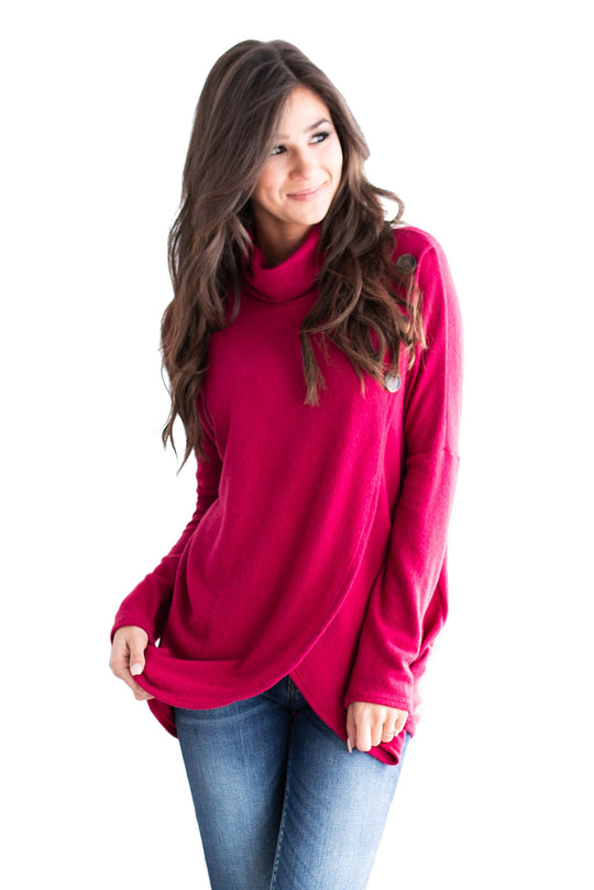 Bluza asimetrica accesorizata cu nasturi G657-55