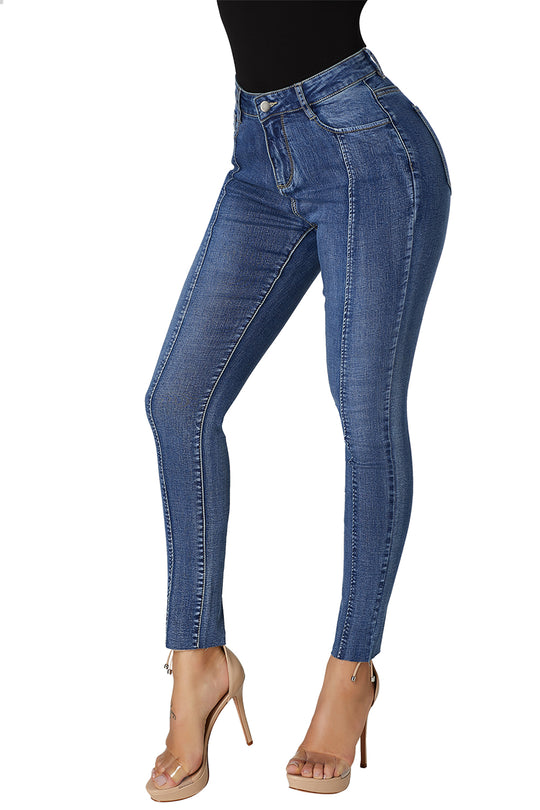 Jeans stil retro cu dunga pe picior G680-444