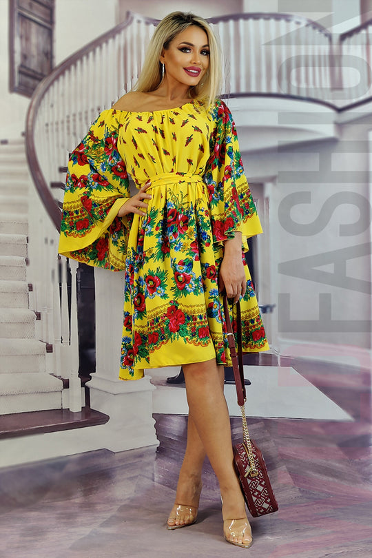 Rochie vaporoasa cu imprimeu floral G775-9393