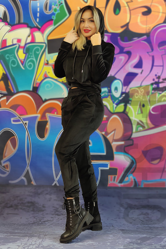 Trening fashion din material catifelat G797-1