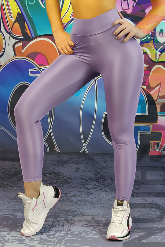 Colanti sport/casual cu talie inalta din material elastic lucios G799-11