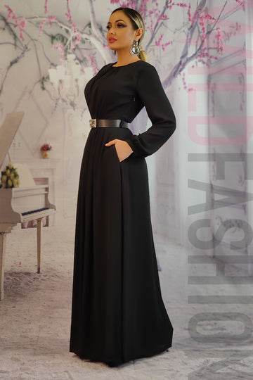 Rochie lunga eleganta din material vaporos captusit G819-1