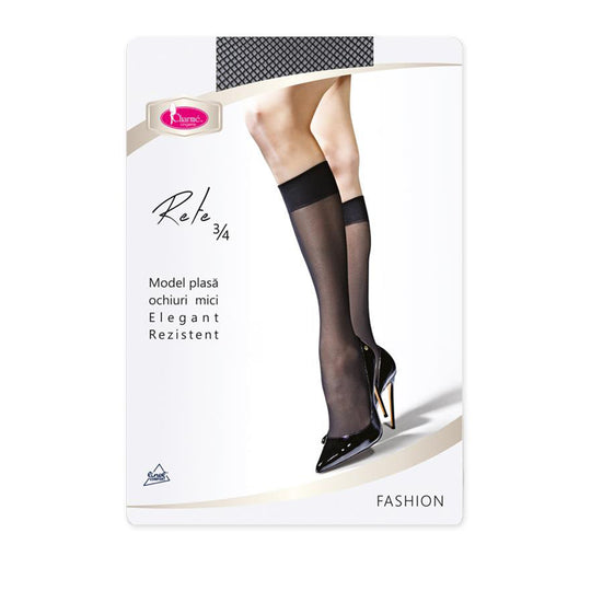 Ciorapi 45385 cu model tip plasa cu ochiuri mici si banda GAT73-1