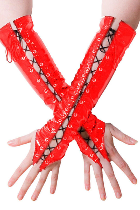 Manusi lungi cu snur reglabil, aspect lacuit GL40-3