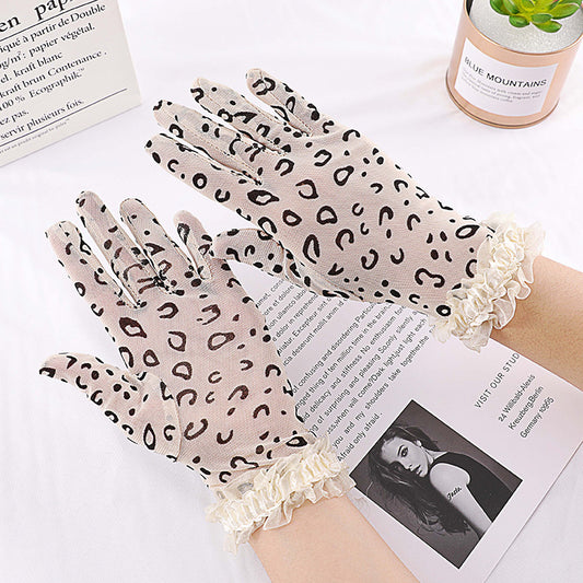 Manusi chic cu imprimeu animal print si dantela GL62-221