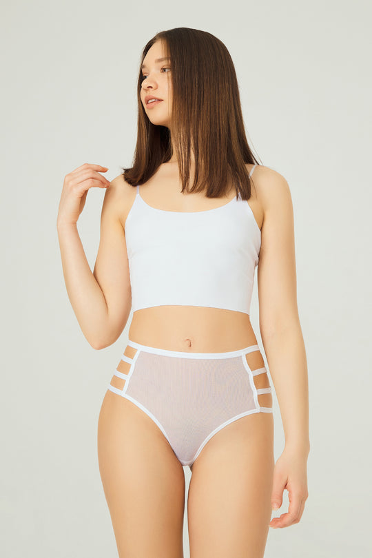 Chilot normal cu talie inalta din plasa si benzi e elastice pe laterale GS1145-2