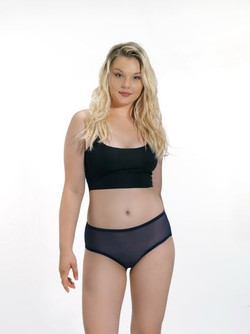 Chilot normal cu marimi mari din plasa si dantela GS1163-123