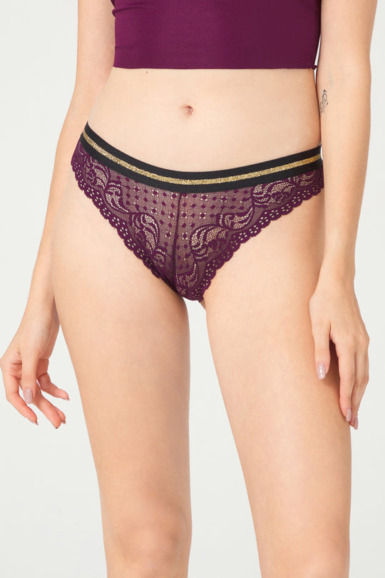 Chilot brazilian din dantela florala si material usor elastic GS1165-2113