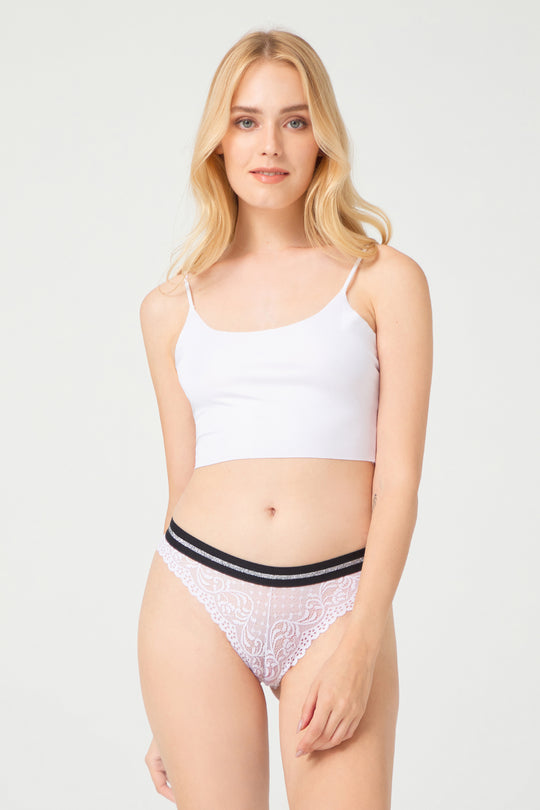 Chilot brazilian din dantela florala si material usor elastic GS1165-211