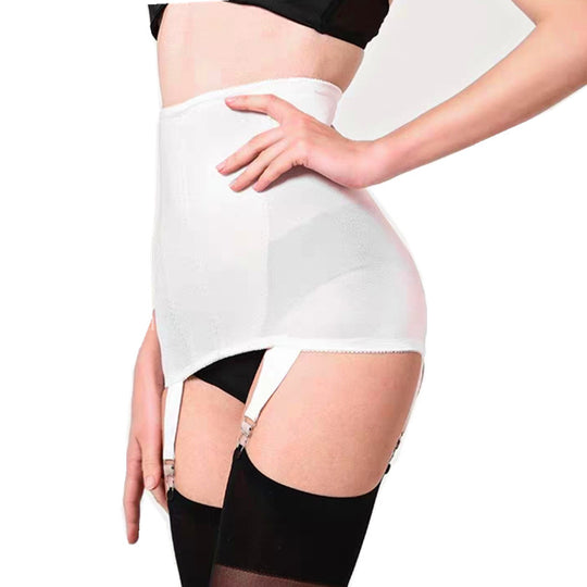Portjartiera sexy din material satinat elastic cu 4 jartiere GS1264-2