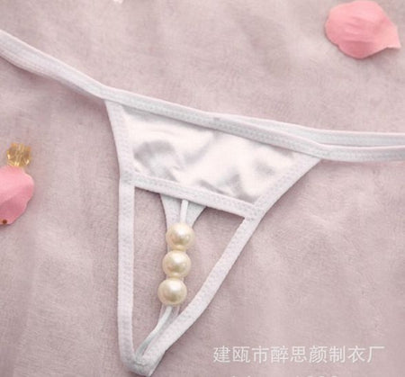 Chilot fetish elastic accesorizat cu 3 margele GS595-2