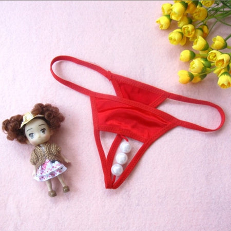 Chilot fetish elastic accesorizat cu 3 margele GS595-3