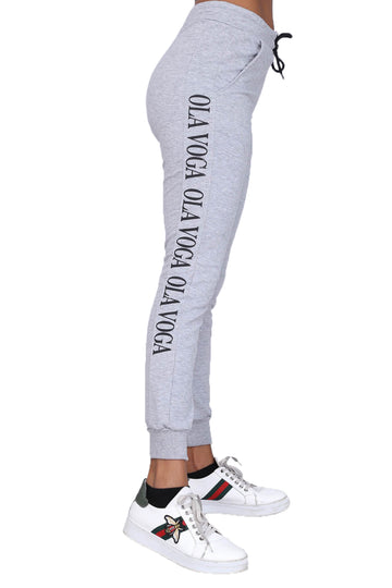 Pantaloni sport cu text inscriptionat in lateral H631-18
