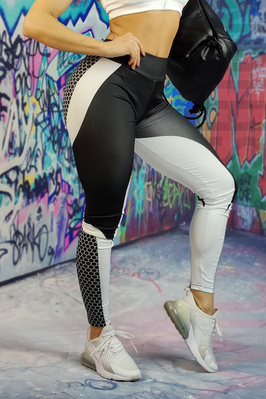 Colanti sport cu talie inalta si print in 2 culori H654-1122