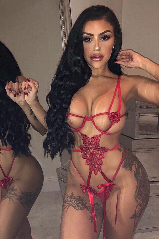 Body kinky din broderie si benzi elastice reglabile H705-3