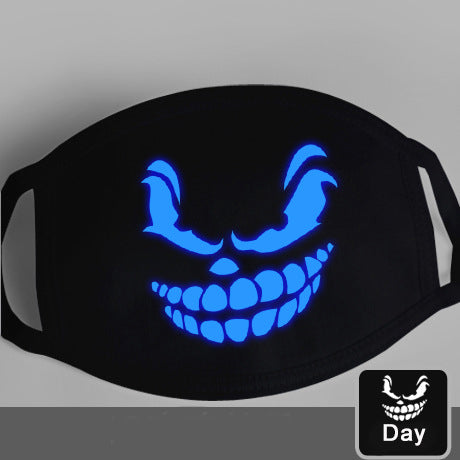 Masca protectie cu imprimeu fosforescent fata infricosatoare IGEN18-1122