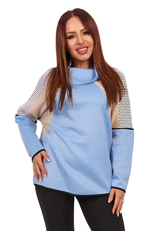 Bluza larga cu guler J555-415