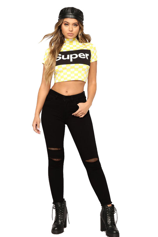 Blugi casual cu talie medie si taieturi in fata J644-1