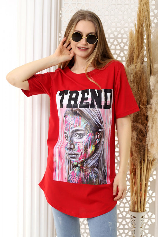 Tricou oversize cu imprimeu colorat J761-3