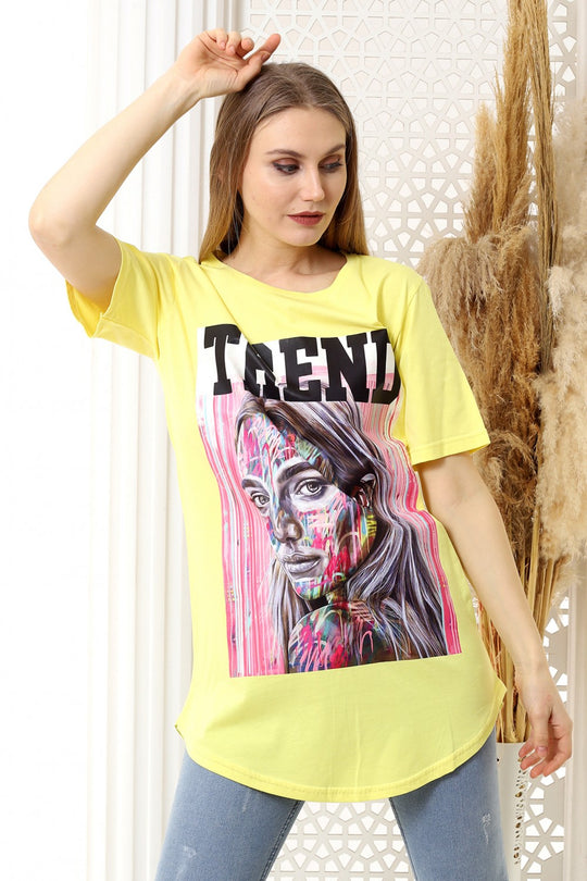 Tricou oversize cu imprimeu colorat J761-9