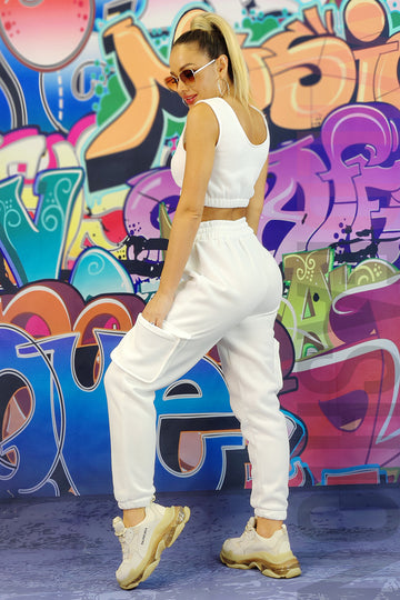 Compleu sport/casual gros din top scurt si pantaloni lungi J771RR-2