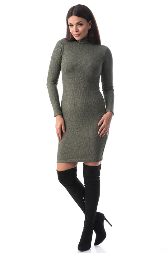 Rochie scurta si mulata cu guler stil helanca J945-14