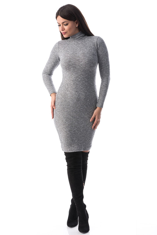 Rochie scurta si mulata cu guler stil helanca J945-182