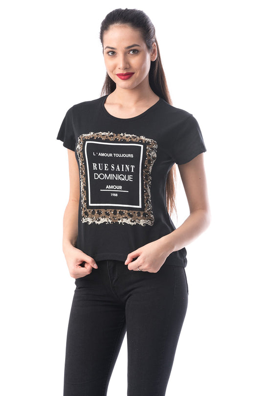 Tricou cu maneca scurta si text inscriptionat K292-1