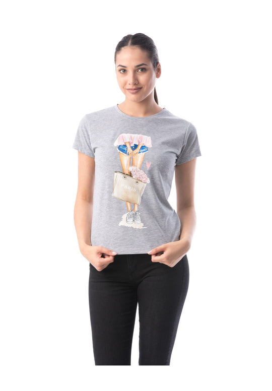 Tricou cu maneca scurta si model colorat K297-18