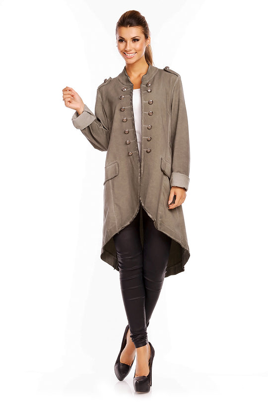 Jacheta midi asimetrica cu buzunare K425-8