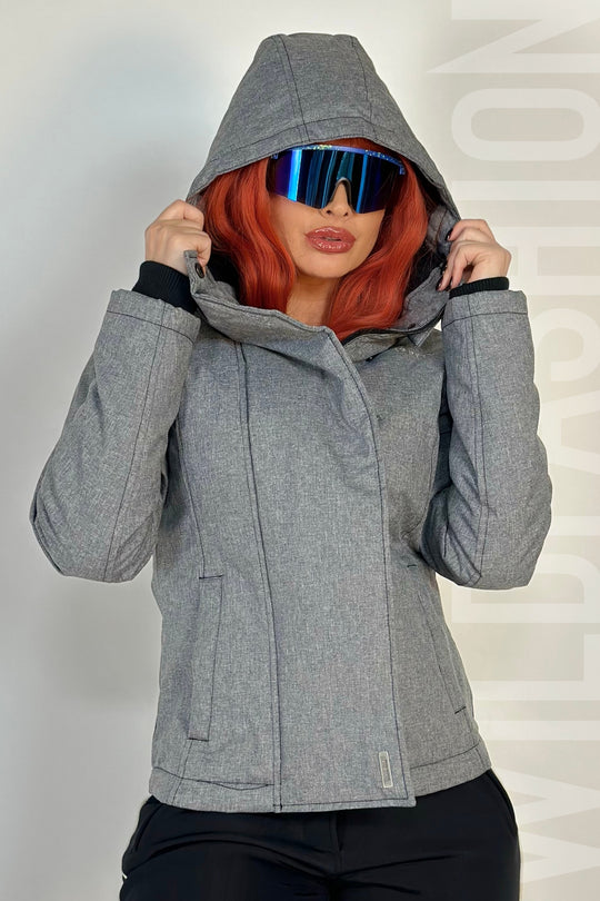 Jacheta cu gluga si fermoar dublu in fata K469RR-181