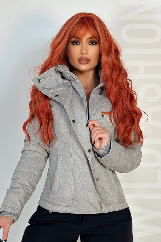 Jacheta cu gluga si fermoar dublu in fata K469RR-18