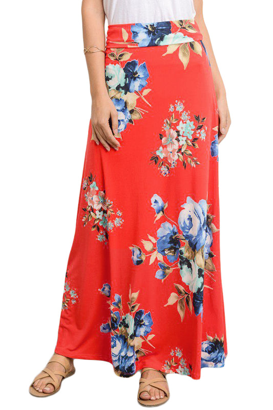 Fusta lunga stil maxi cu imprimeu floral K594-19