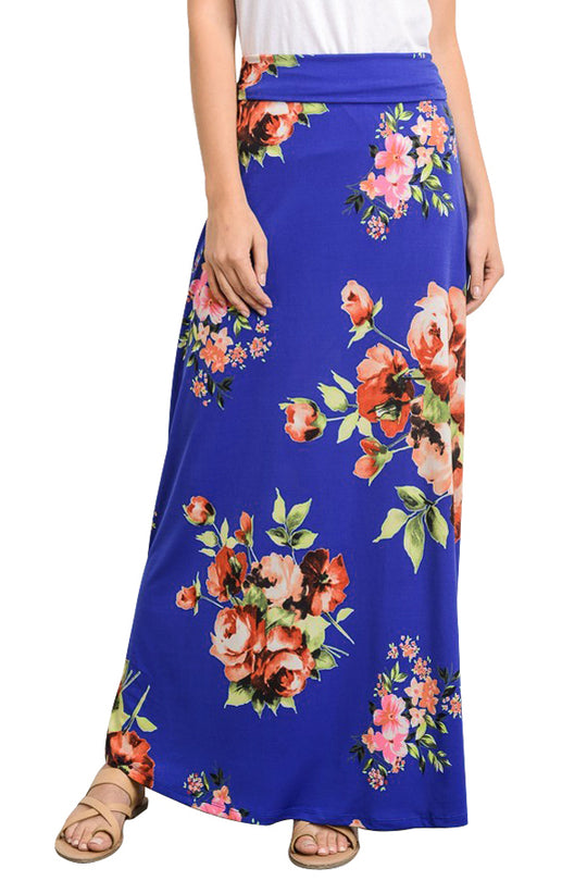 Fusta lunga stil maxi cu imprimeu floral K594-4