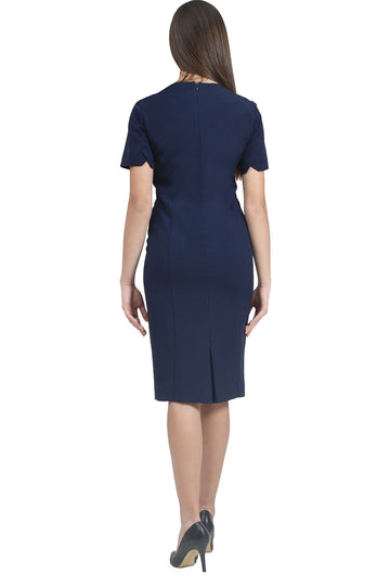 Rochie office accesorizata cu nasturi metalici K656-44