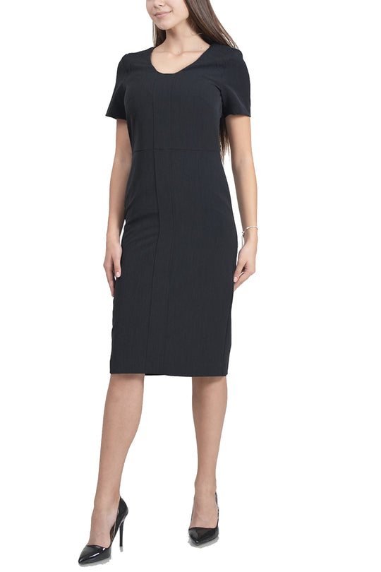 Rochie office simpla cu maneci scurte K660-1