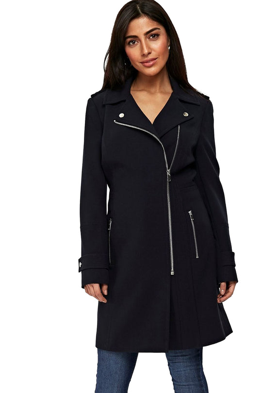 Palton casual cu fermoar in fata si buzunare laterale K669-44