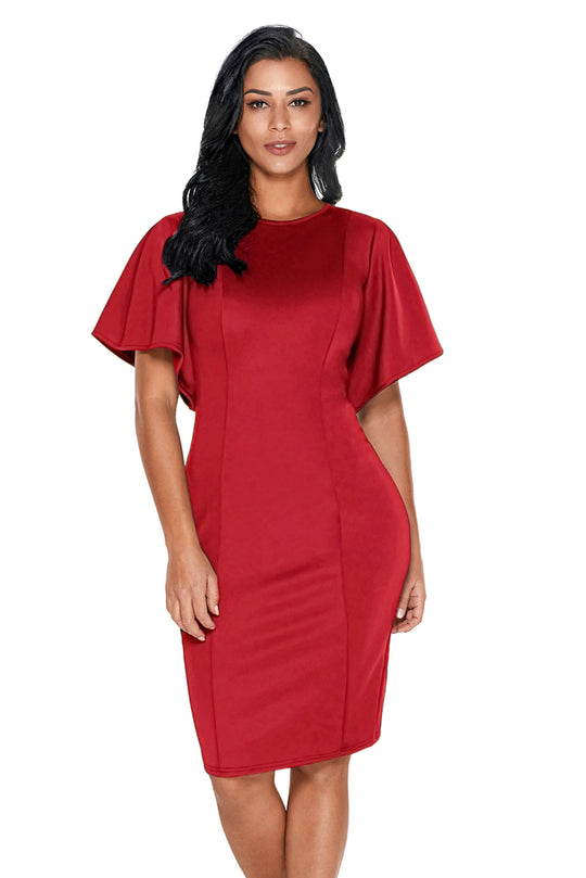 Rochie office stil bodycon cu maneci scurte L594-3