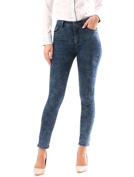 Pantaloni din denim cu talie medie L668-4
