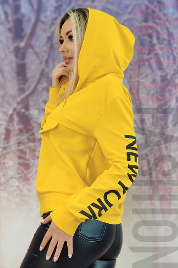 Bluza tip hanorac cu nasturi la decolteu L671RR-9