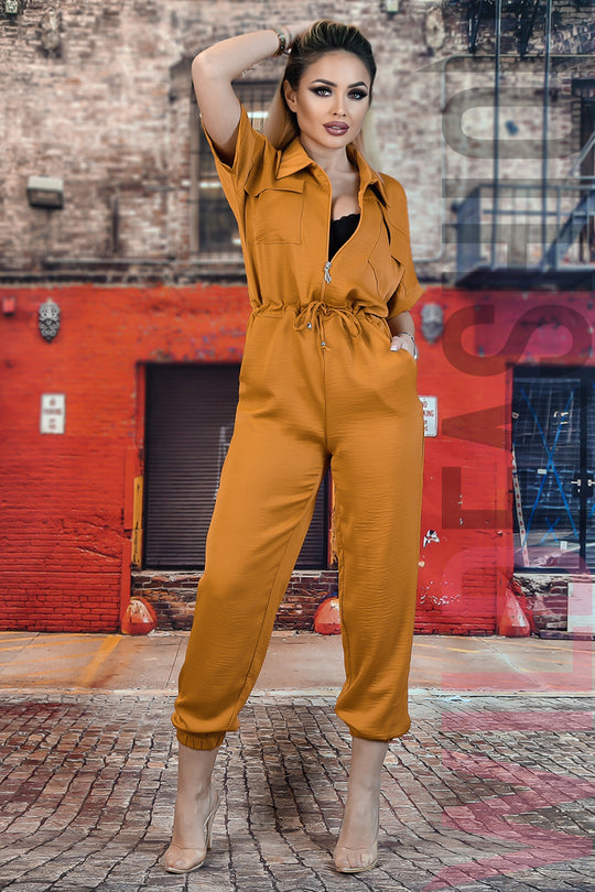 Salopeta lunga casual din material creponat L877-991