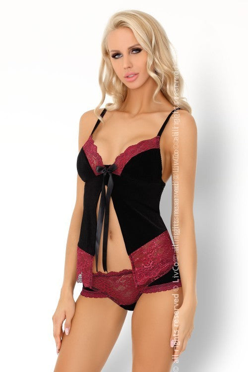Lenjerie sexy tip babydoll cu dantela si chilot inclus LIV164-1181