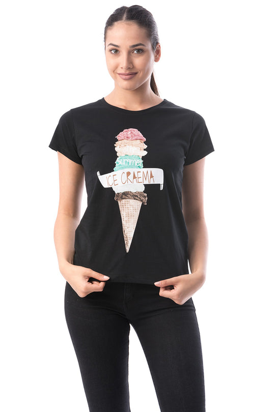 Tricou cu maneca scurta si imprimeu inghetata M421-1