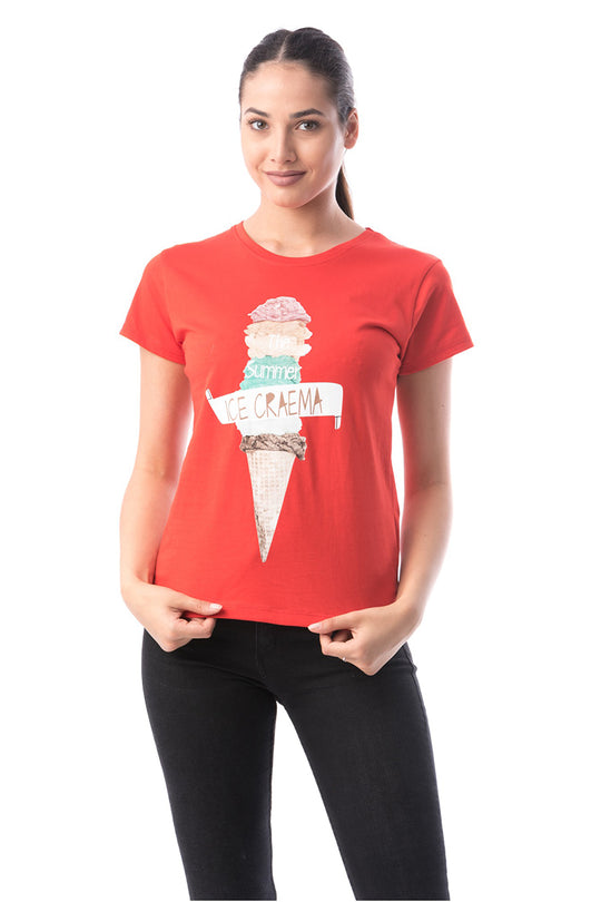 Tricou cu maneca scurta si imprimeu inghetata M421-3