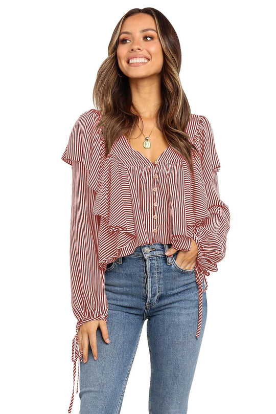 Bluza eleganta accesorizata cu volanase M575-232