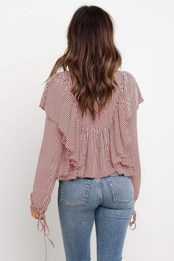 Bluza eleganta accesorizata cu volanase M575-232