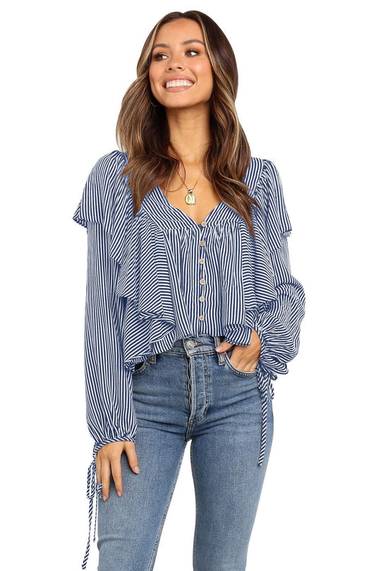 Bluza eleganta accesorizata cu volanase M575-441